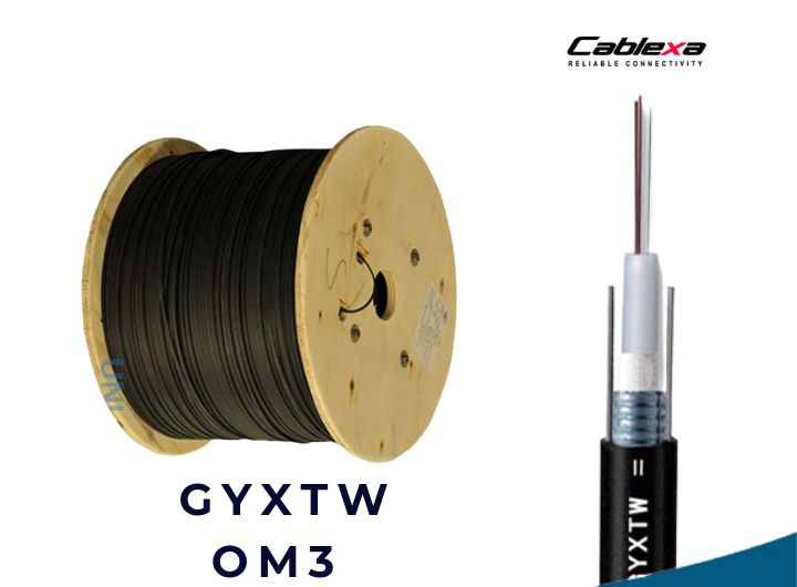Cáp quang Multimode 8FO OM3 GYXTW bọc thép vỏ HDPE, 8F, 8 core, 8 lõi, 8 sợi, 8 Fiber, 50/125