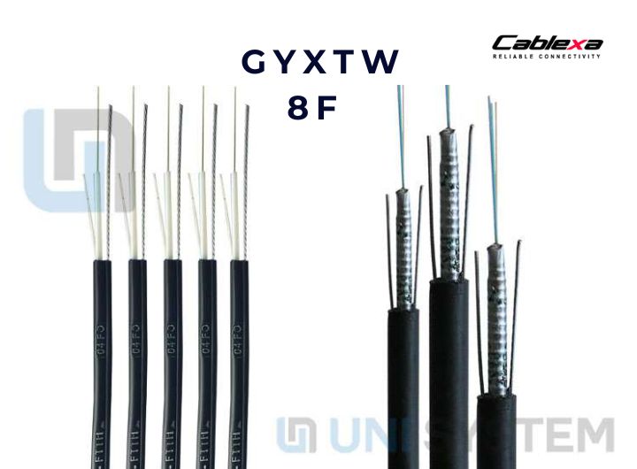 Cáp quang Singlemode 8 sợi GYXTW bọc thép vỏ HDPE, 8F, 8 core, 8 lõi, 8FO, 8 Fiber Cáp quang Singlemode 8 sợi GYXTW bọc thép vỏ HDPE, 8F, 8 core, 8 lõi, 8FO, 8 Fiber