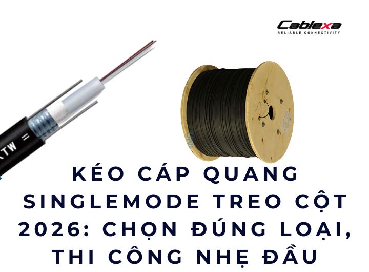 Kéo cáp quang singlemode treo cột 2026: chọn đúng loại, thi công nhẹ đầu Kéo cáp quang singlemode treo cột 2026: chọn đúng loại, thi công nhẹ đầu