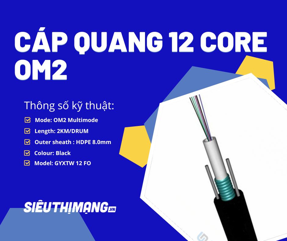 Cáp quang Multimode 12FO OM2