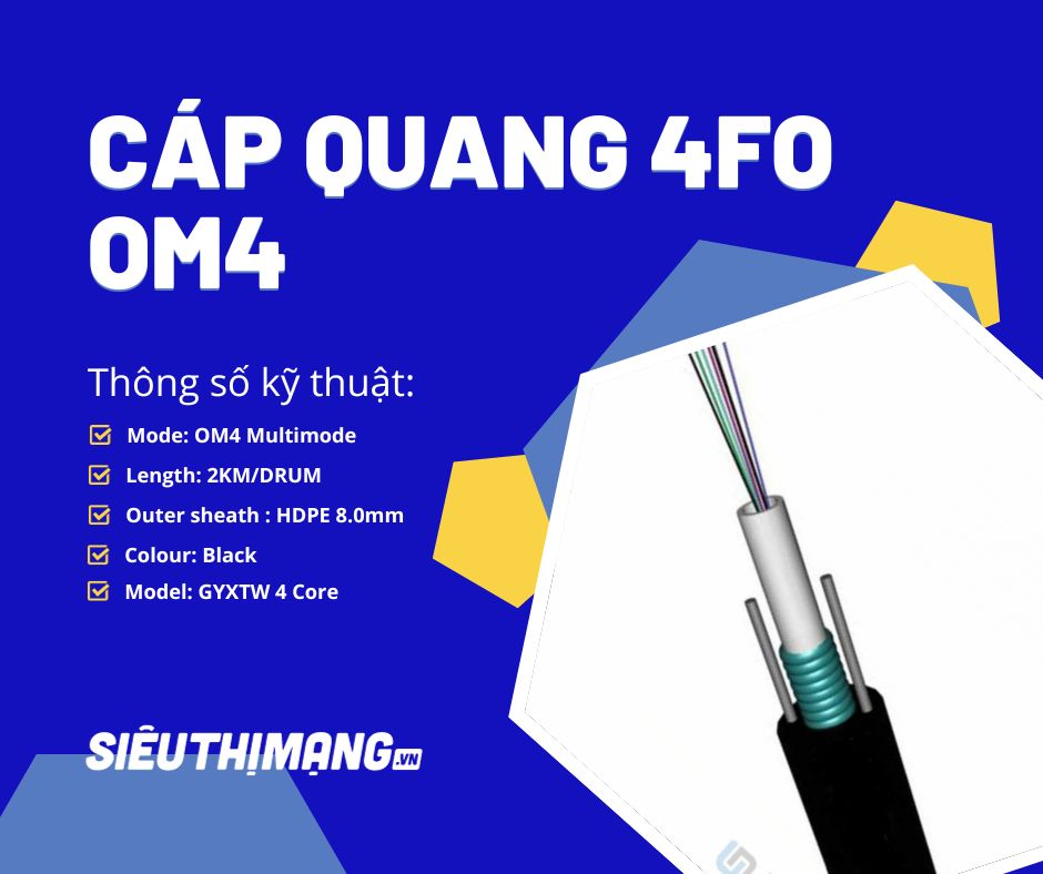 Cáp quang Multimode 4FO OM4