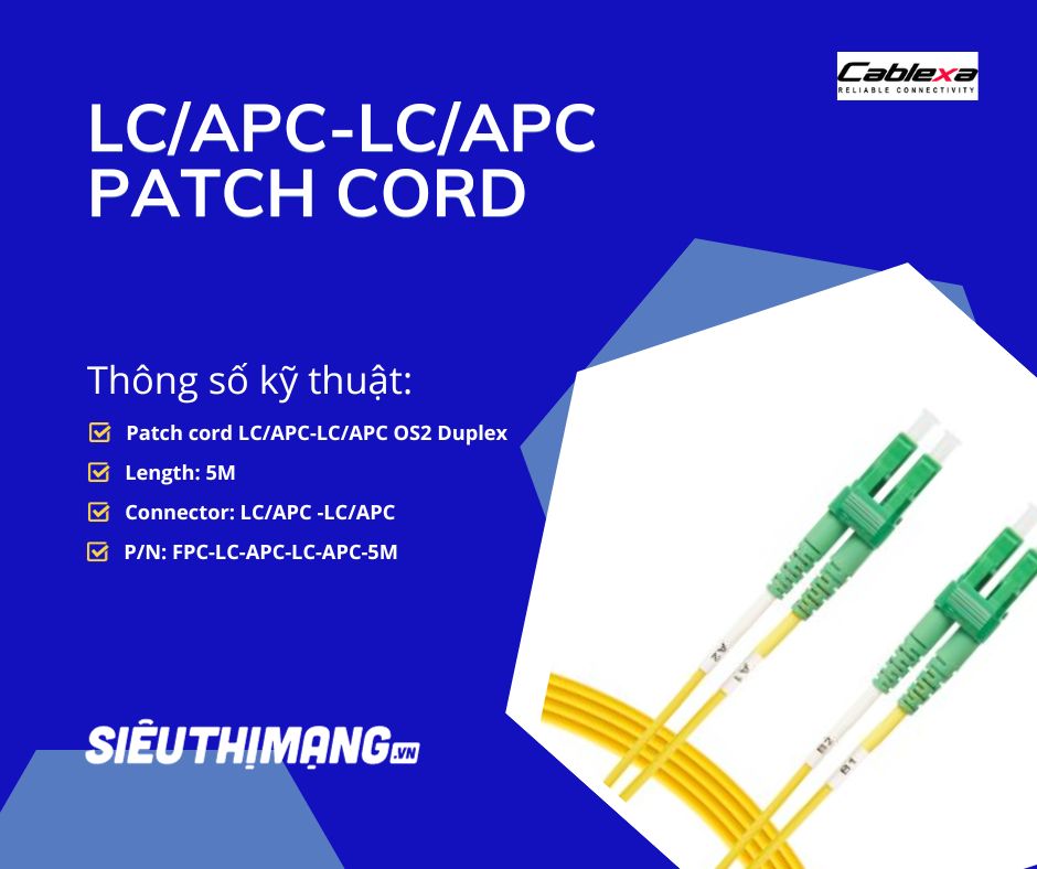 Dây nhảy quang Singlemode LCAPC-LCAPC OS1 OS2