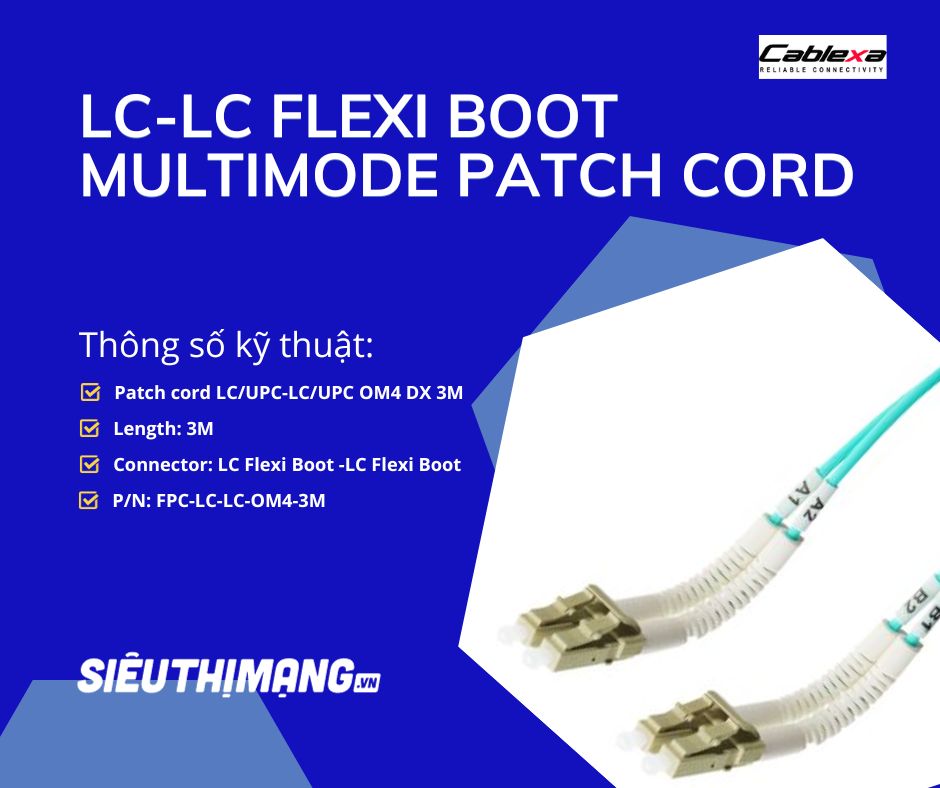 Dây nhảy quang LC-LC Flexi Boot Multimode Dây nhảy quang LC-LC Flexi Boot Multimode