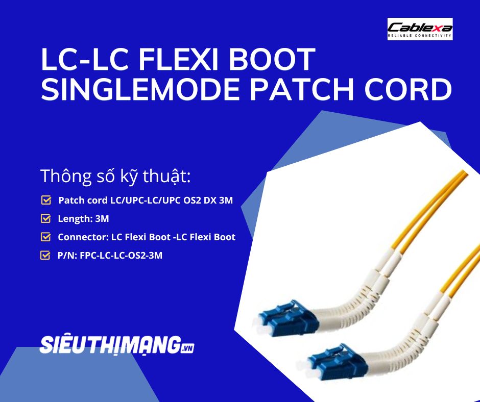 Dây nhảy quang Singlemode LC-LC Flexi Boot Dây nhảy quang Singlemode LC-LC Flexi Boot