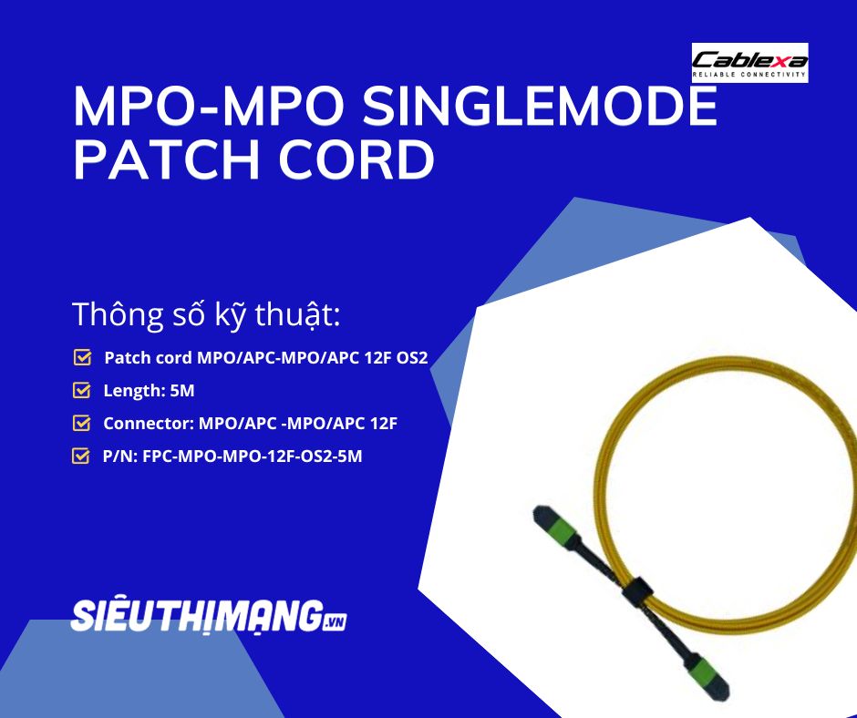Dây nhảy quang Singlemode MPO-MPO Dây nhảy quang Singlemode MPO-MPO