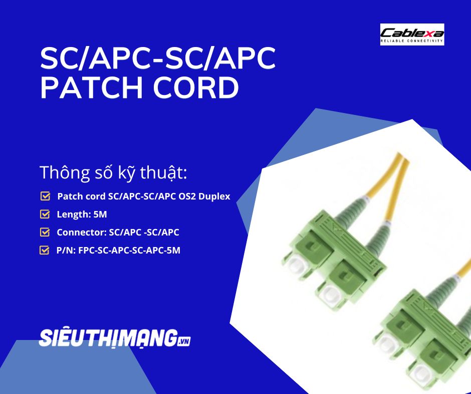 Dây nhảy quang Singlemode SCAPC-SCAPC OS1 OS2 Dây nhảy quang Singlemode SCAPC-SCAPC OS1 OS2