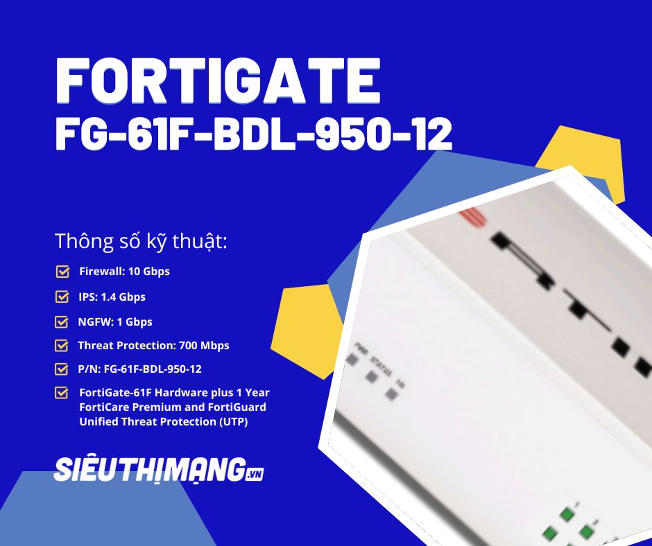 FortiGate FG-61F-BDL-950-12 FortiGate FG-61F-BDL-950-12