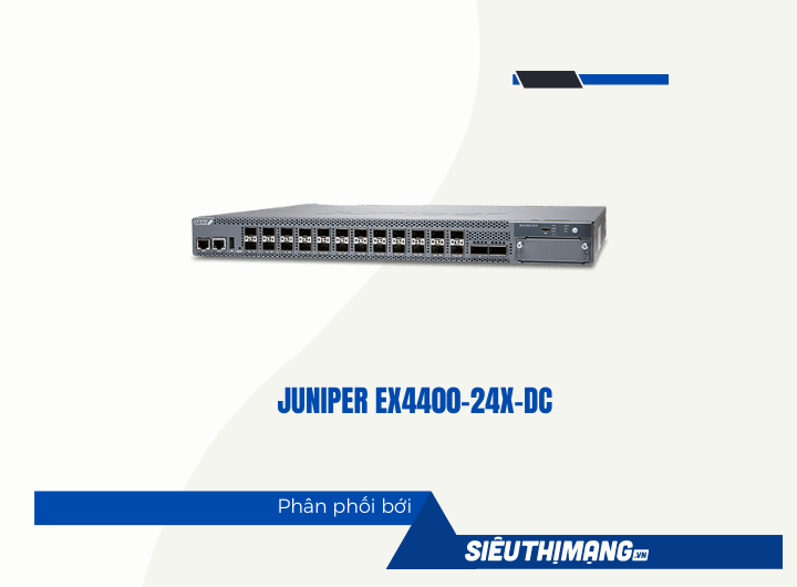 Juniper EX4400-24X-DC 24-port 1/10GbE SFP+ + 550W DC PSU (front-to-back airflow) (optics ordered separately) Juniper EX4400-24X-DC 24-port 1/10GbE SFP+ + 550W DC PSU (front-to-back airflow) (optics ordered separately)