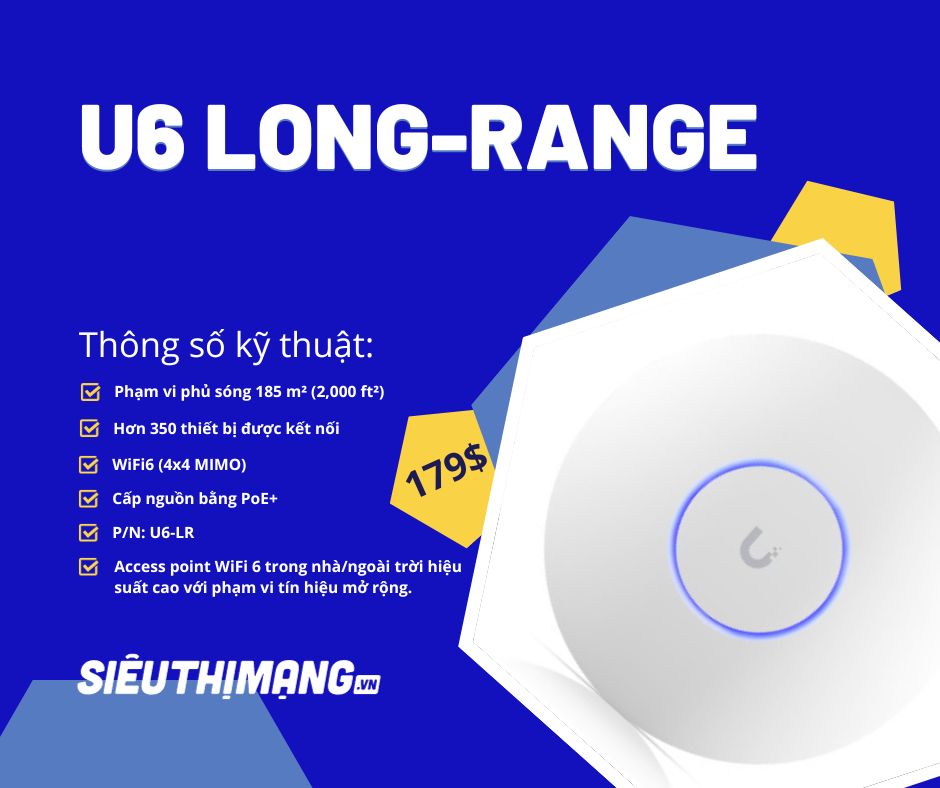 UniFi Ubiquiti Access Point U6 Long-Range