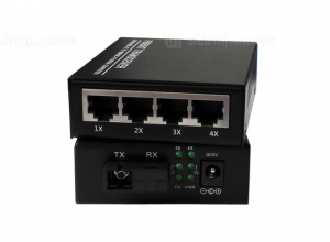 Converter quang 2 sợi 4 ports 10/100M SC Duplex 20KM